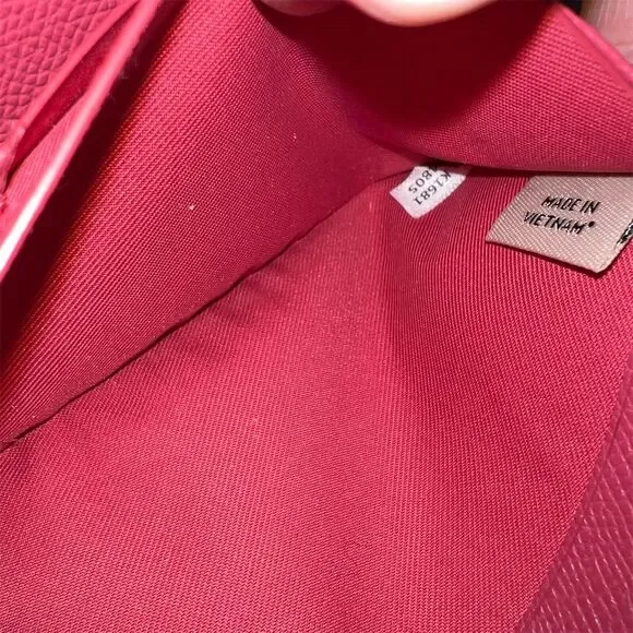 COACH Long Zip-Around Phone Wallet Pink Embossed Leather w Gold Hardware - Picture 8 of 8